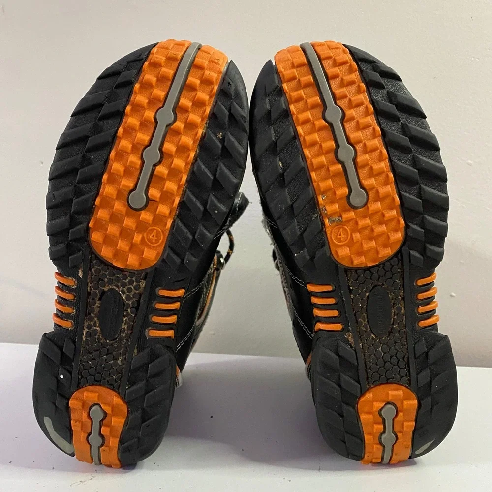 Lake & Trail Snow Boots Kids Size 4 Black Orange Fair Condition Insulated 830‎